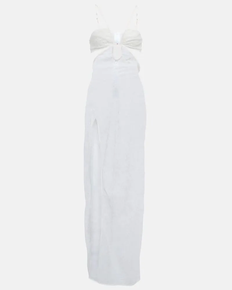 Nensi Dojaka Bridal Robe aus Spitze Weiß