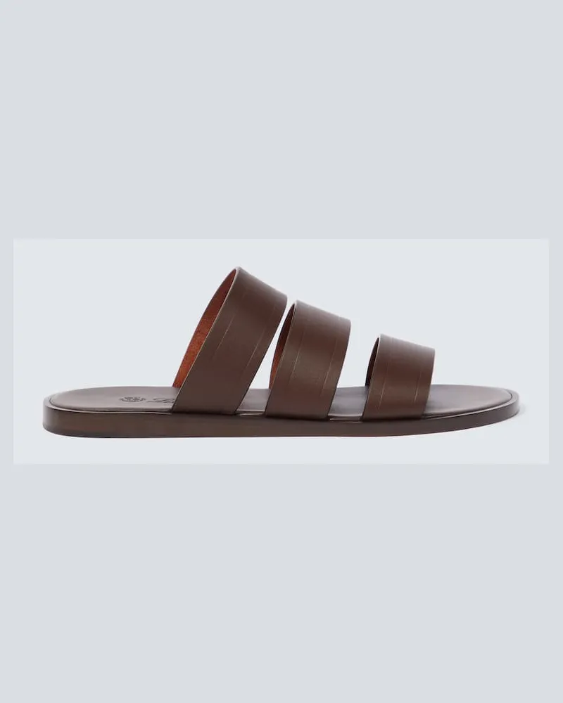 Loro Piana Sandalen Naha aus Leder Braun