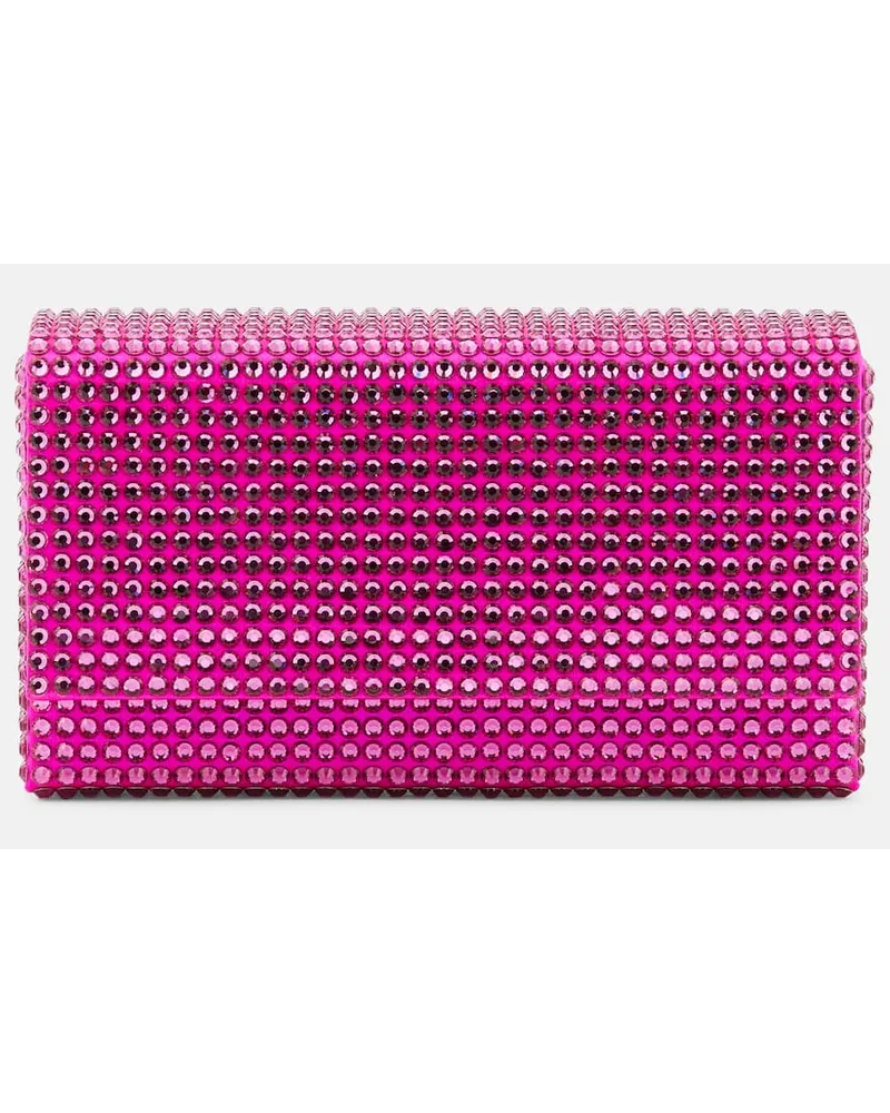 Amina Muaddi Verzierte Clutch Superamini Paloma Pink