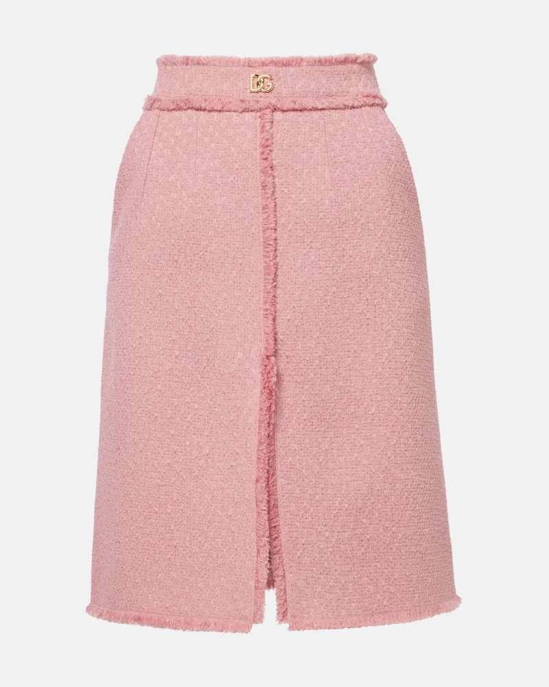Dolce & Gabbana Bleistiftrock DG aus Bouclé Rosa