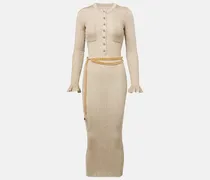 Verziertes Midikleid aus Rippstrick