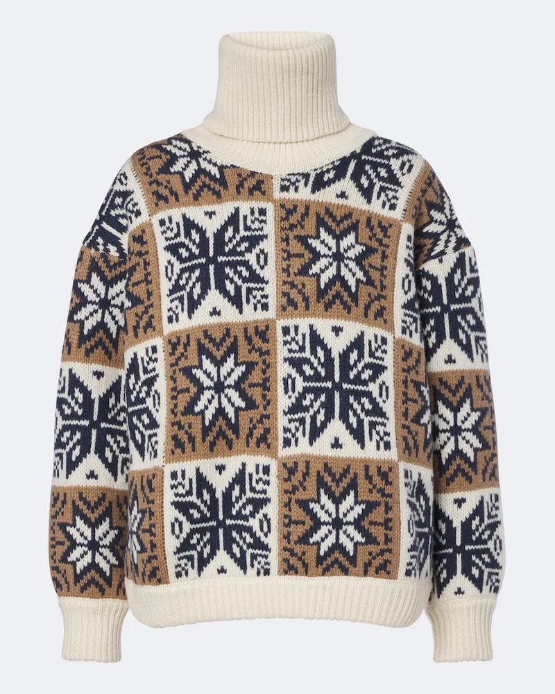 Magda Butrym Rollkragenpullover aus Wolle und Kaschmir Multicolor