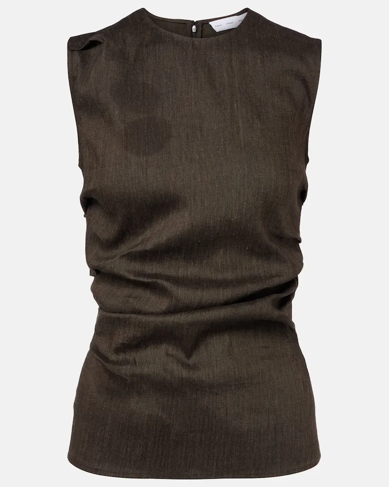 Proenza Schouler Top Anoushka aus einem Leinengemisch Braun