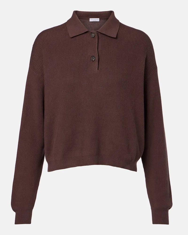 Brunello Cucinelli Polopullover aus Baumwolle Braun