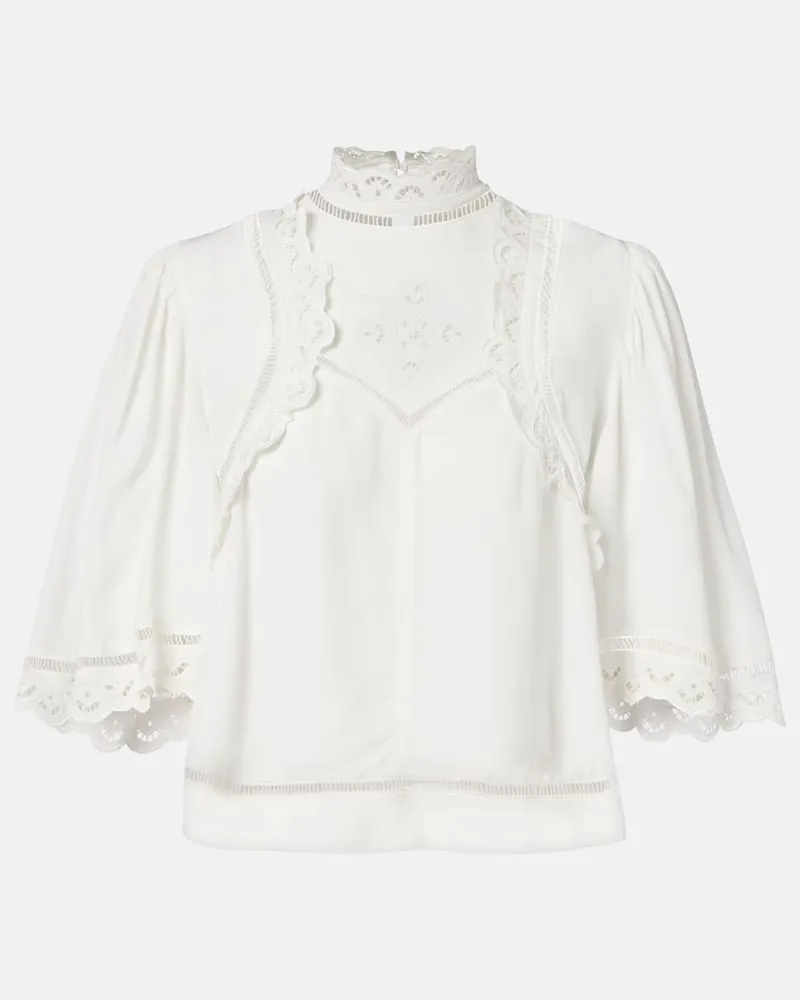 Isabel Marant Top Frany aus Crêpe Weiß