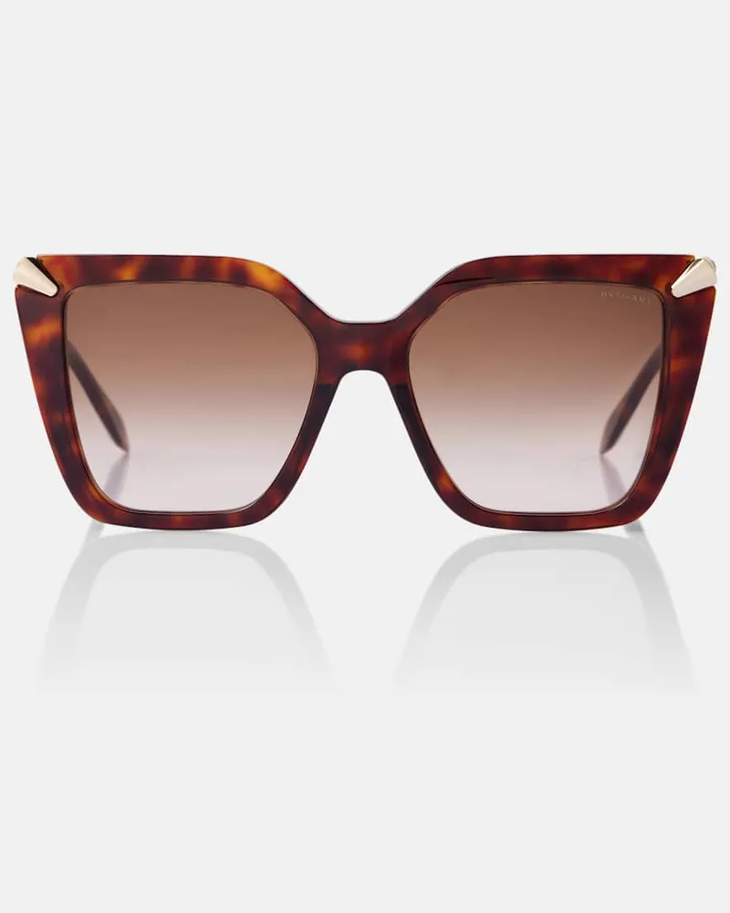 Bulgari Eckige Sonnenbrille Serpenti Viper Braun