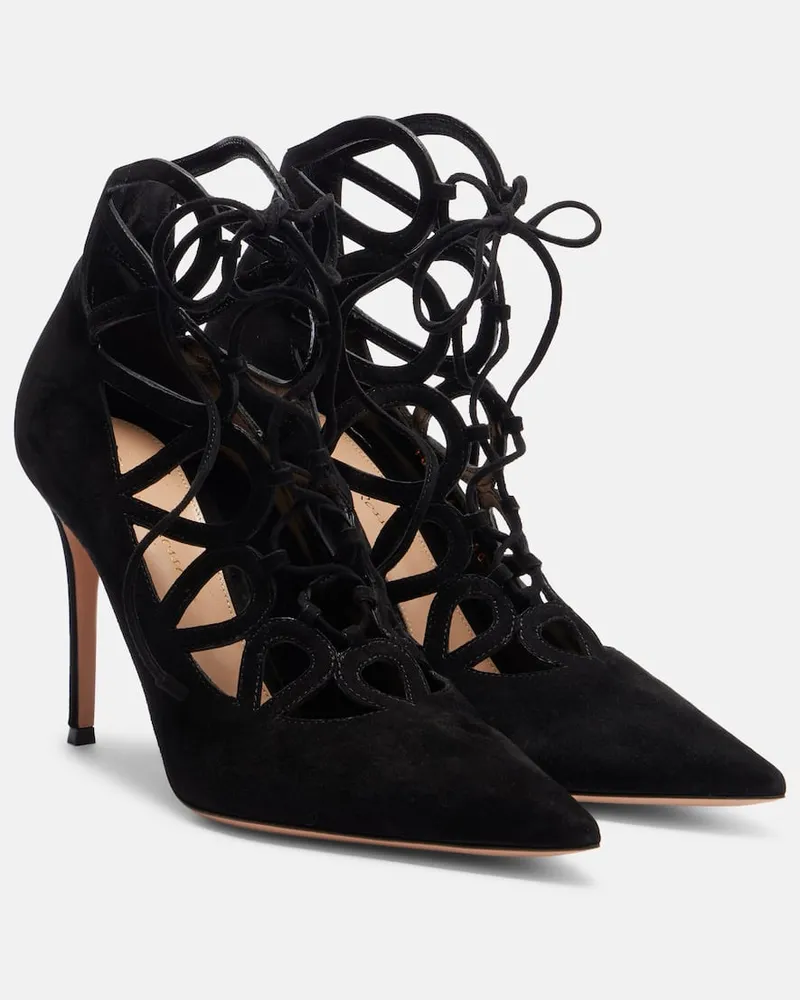Gianvito Rossi Pumps Elisa 95 aus Veloursleder Schwarz