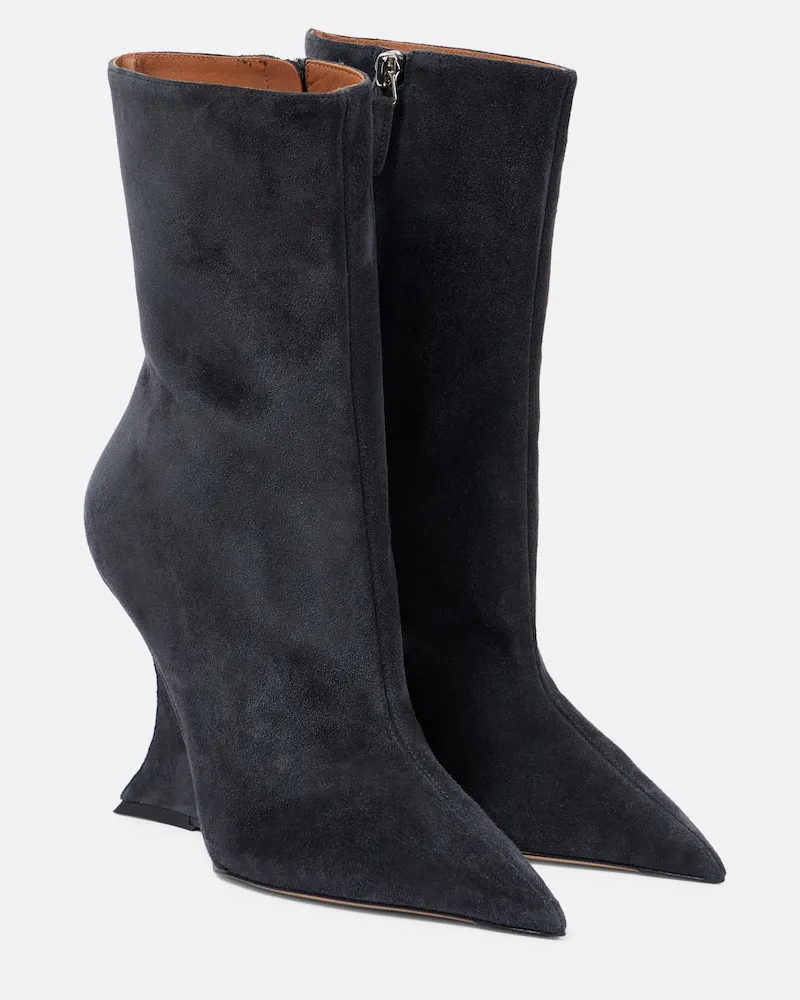 Paris Texas Ankle Boots Nina 105 aus Veloursleder Schwarz
