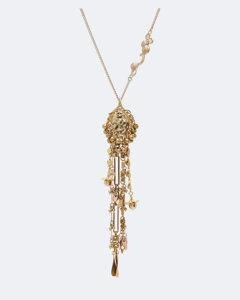 Dries van Noten Verzierte Halskette mit Anhänger Gold