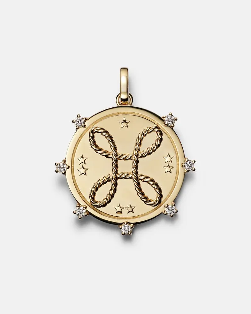 FOUNDRAE Anhänger True Love aus 18kt Gelbgold mit Diamanten Gold