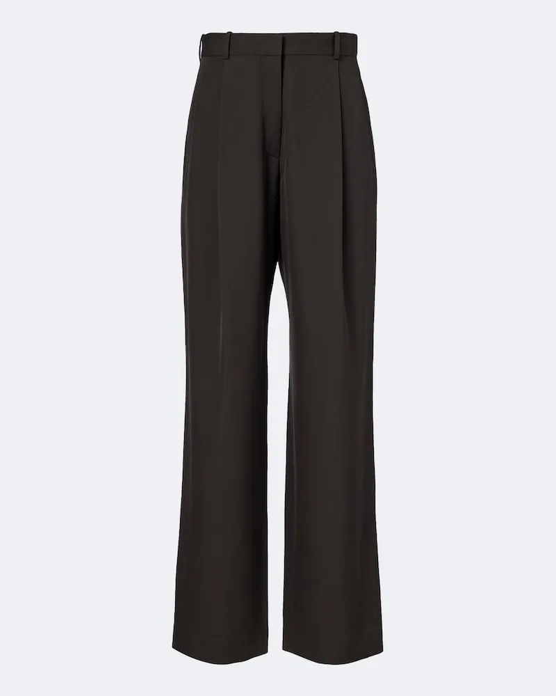 The Row Gerade Hose Lowe aus Schurwolle Braun