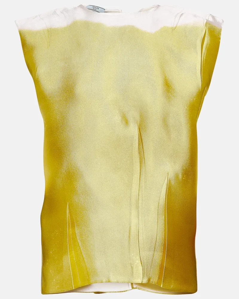 Prada Top aus einem Seidengemisch Gelb