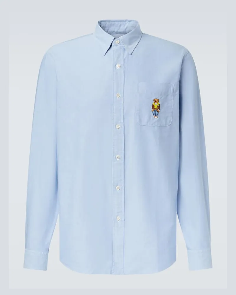 Ralph Lauren Hemd Polo Bear aus Baumwolle Blau