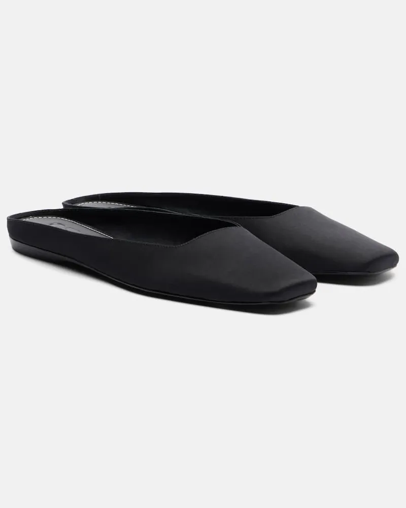 STAUD Slippers Otto aus Satin Schwarz
