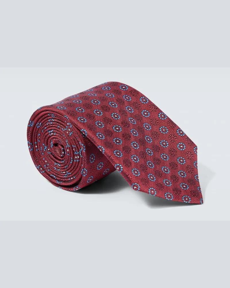 Canali Krawatte aus Seiden-Jacquard Burgund