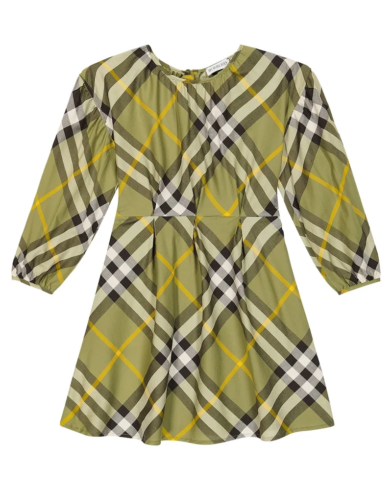 Burberry Kleid Burberry Check aus Baumwolle Grã¼n