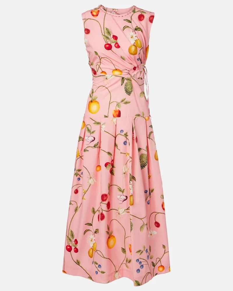 AGUA BENDITA Midikleid Otoño aus Baumwolle Rosa