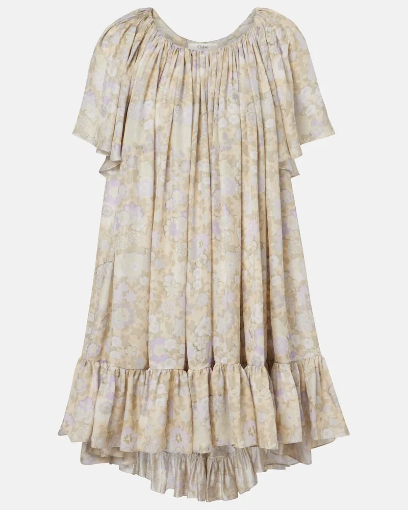 Chloé Chloé Minikleid aus Seiden-Charmeuse Multicolor