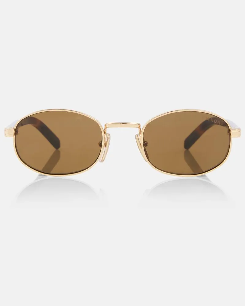 Prada Runde Sonnenbrille Iconic Plaque Braun
