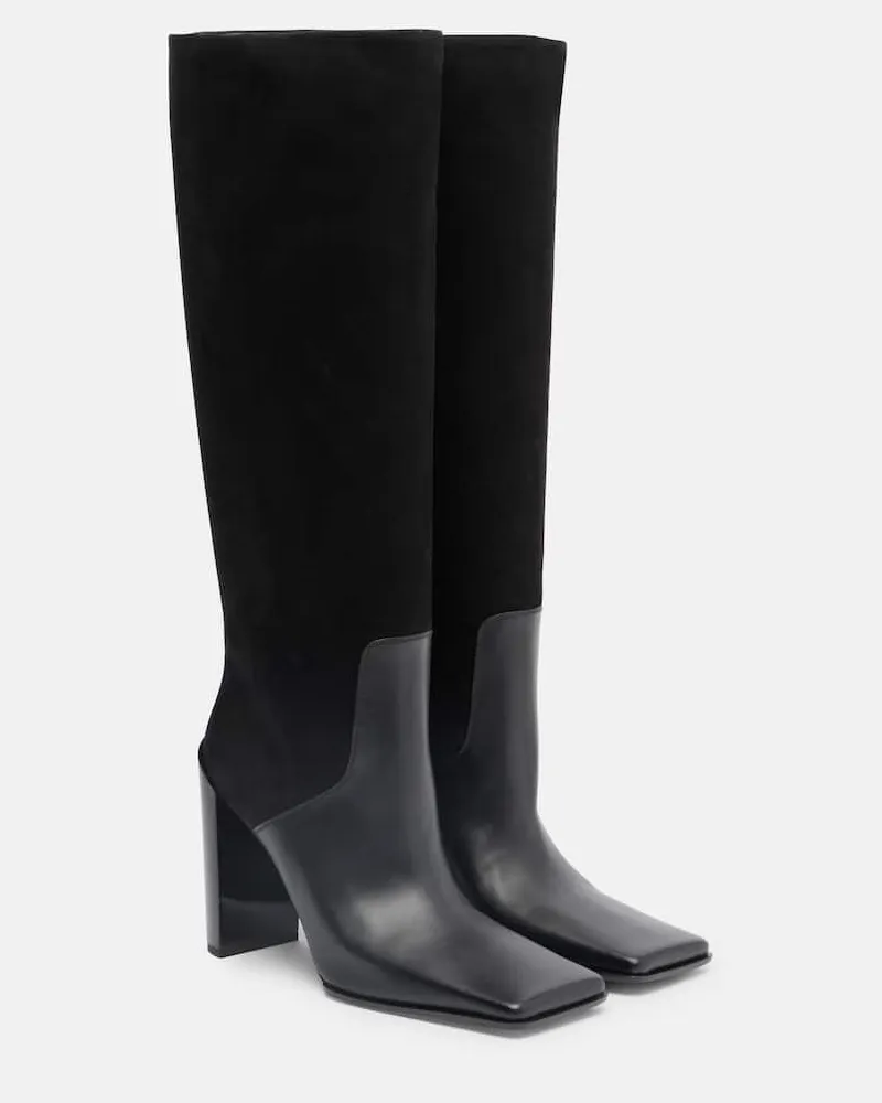 Alaïa Alaïa Stiefel 90 aus Leder und Veloursleder Schwarz