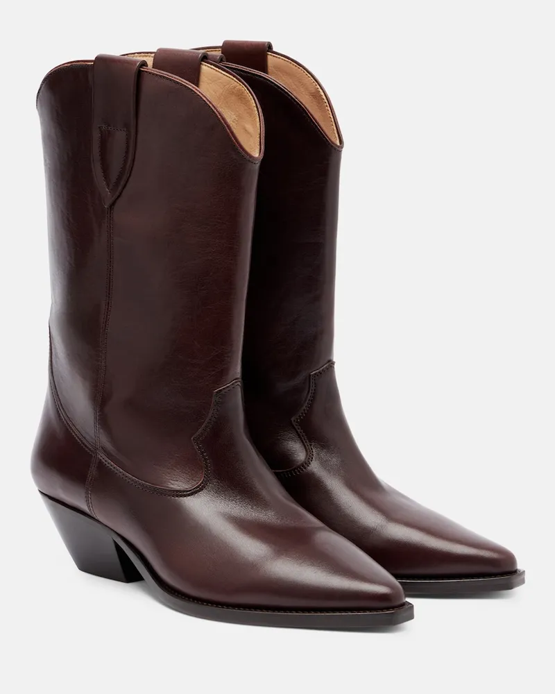 Isabel Marant Ankle Boots Duerto aus Leder Burgunderrot