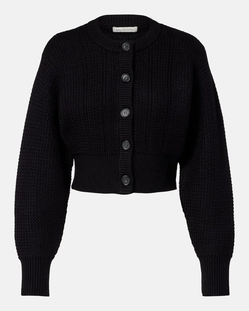 EMILIA WICKSTEAD Cardigan Albert aus Wolle Schwarz