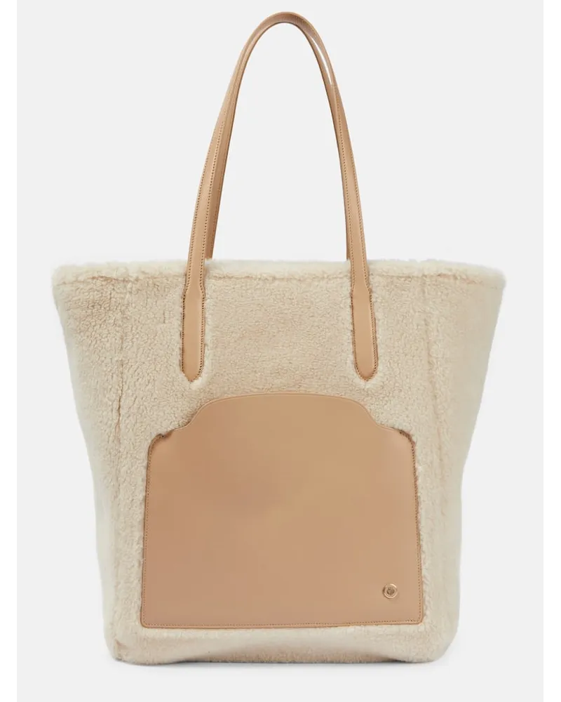 Loro Piana Tote Sesia Large mit Leder Beige