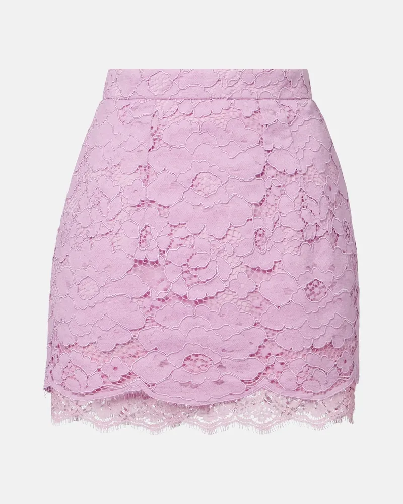 Patou Minirock aus Spitze Rosa