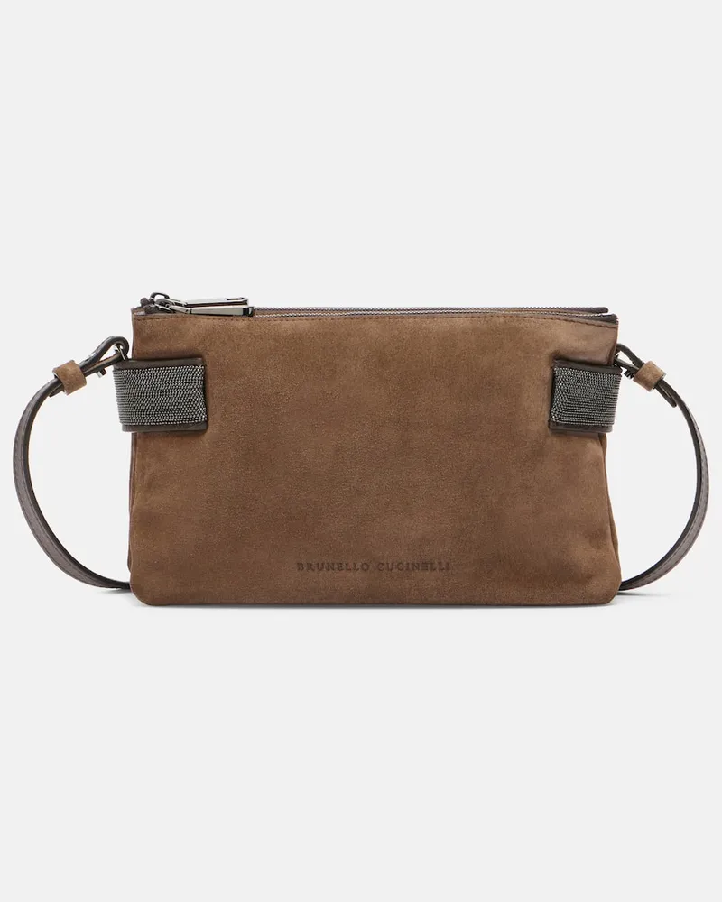 Brunello Cucinelli Schultertasche Essence Monili Small Braun