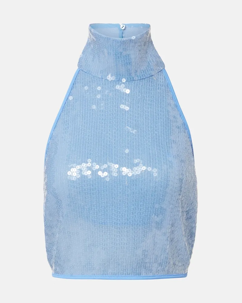 Oséree Oséree Cropped-Top mit Pailletten Blau