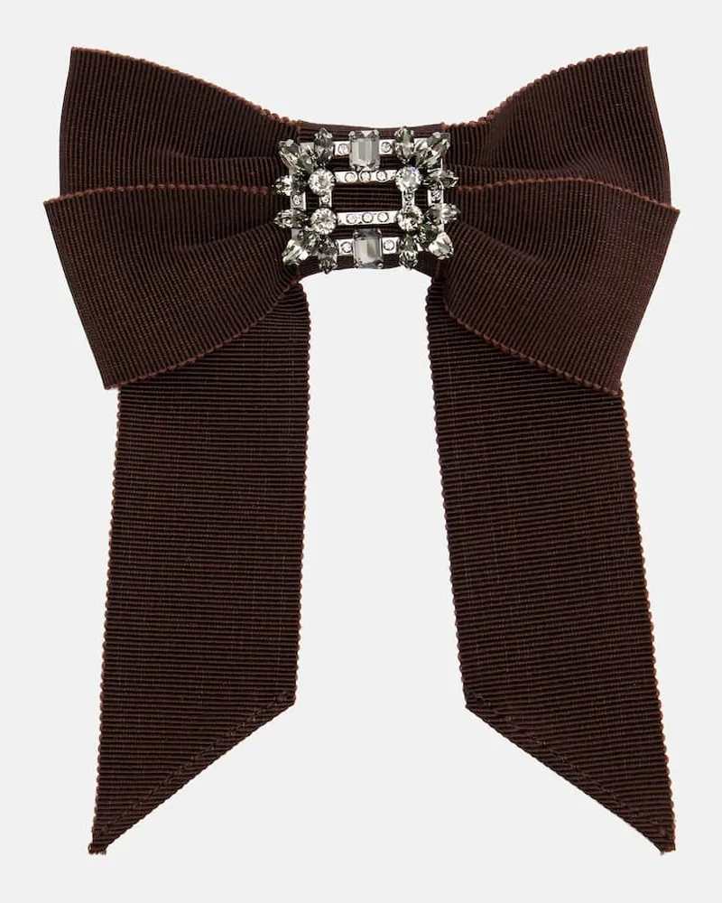 Roger Vivier Haarspange Broche Vivier mit Kristallen Braun