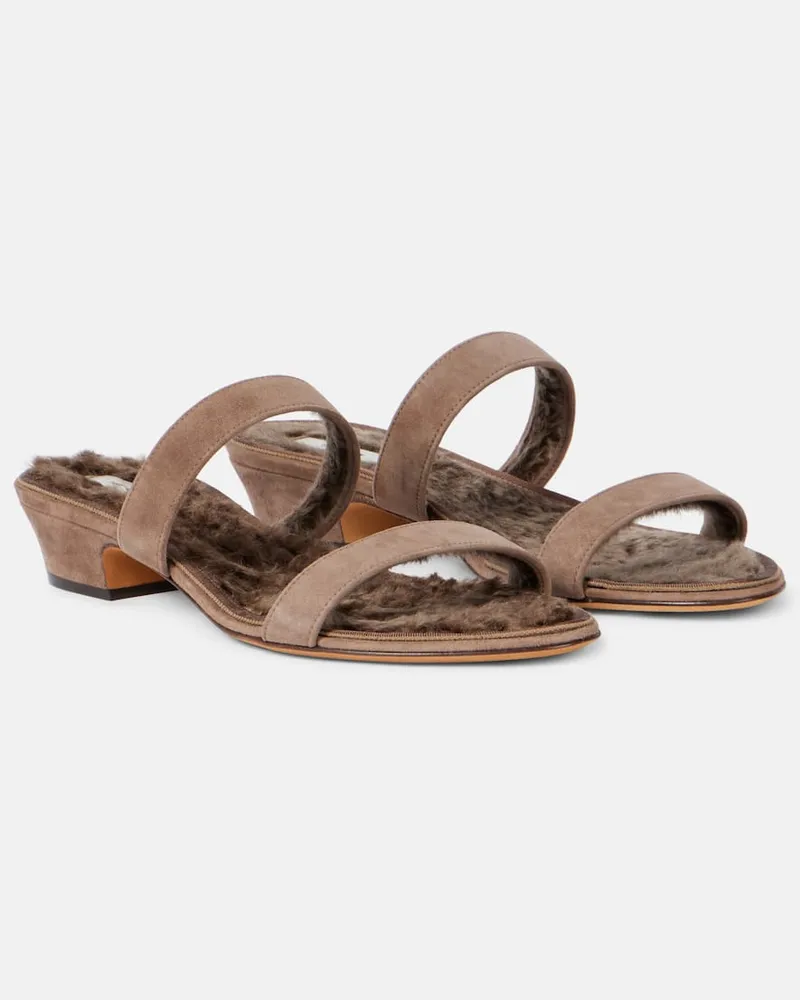 The Row Sandalen Awar aus Veloursleder Braun