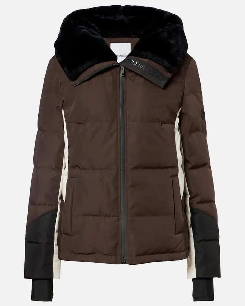 Yves Salomon Daunenjacke 64cm Braun