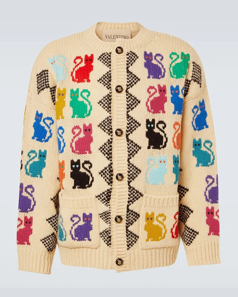 Valentino Garavani Cardigan aus Schurwoll-Jacquard Multicolor