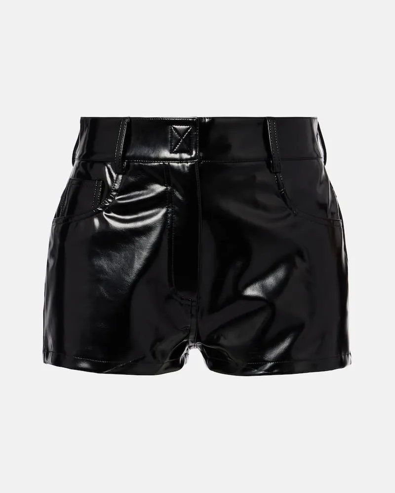 Norma Kamali Shorts aus Lacklederimitat Schwarz