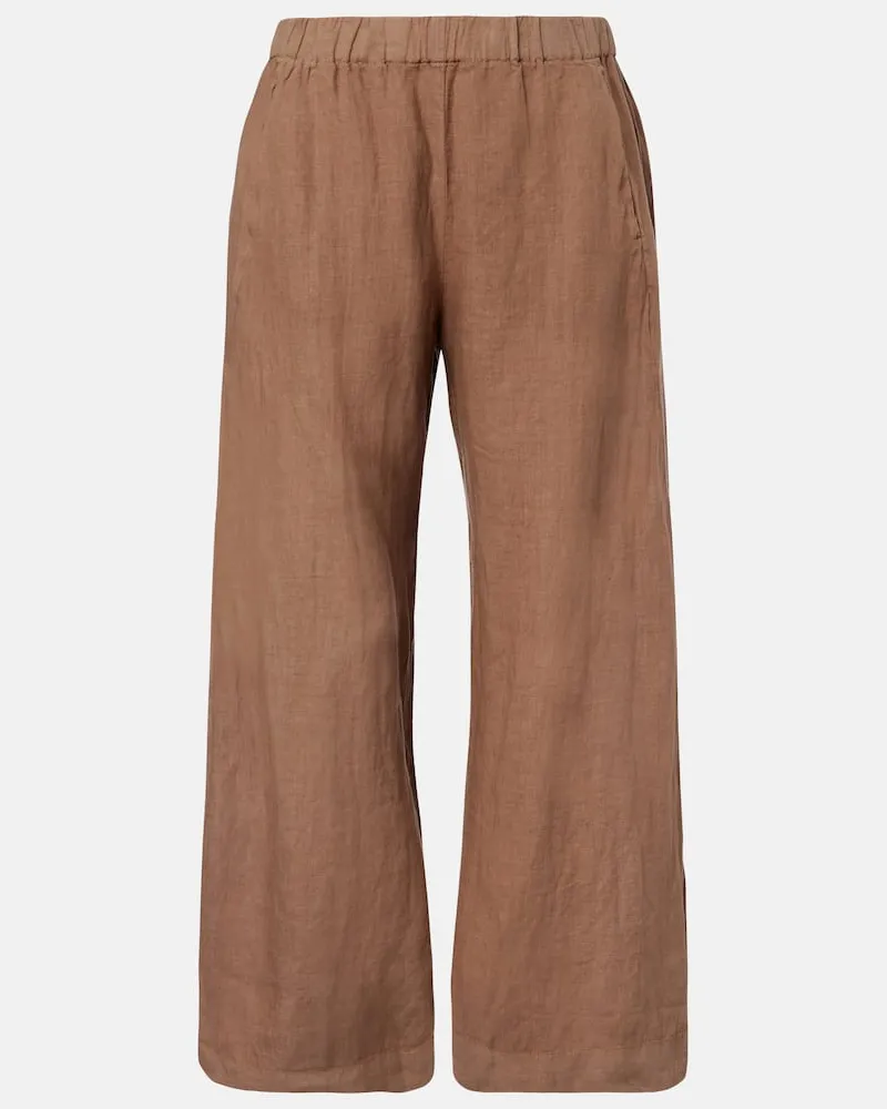 Velvet Gerade Hose Lola aus Leinen Braun