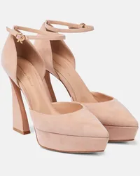 Gianvito Rossi Plateau-Pumps Vertigo aus Veloursleder Beige