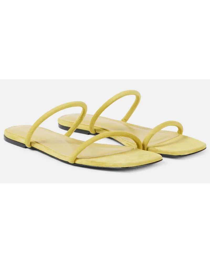 Totême Sandalen The Minimalist aus Veloursleder Gelb