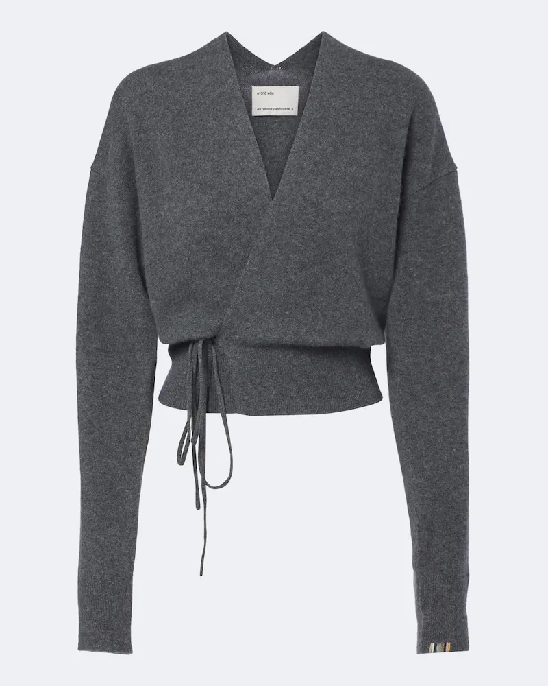 extreme cashmere Wickelcardigan N°516 Ella Grau