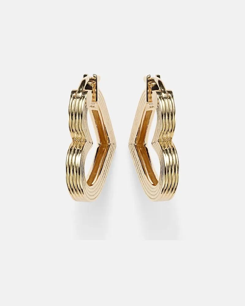 Sydney Evan Ohrringe Flutted Heart aus 14kt Weißgold Silber