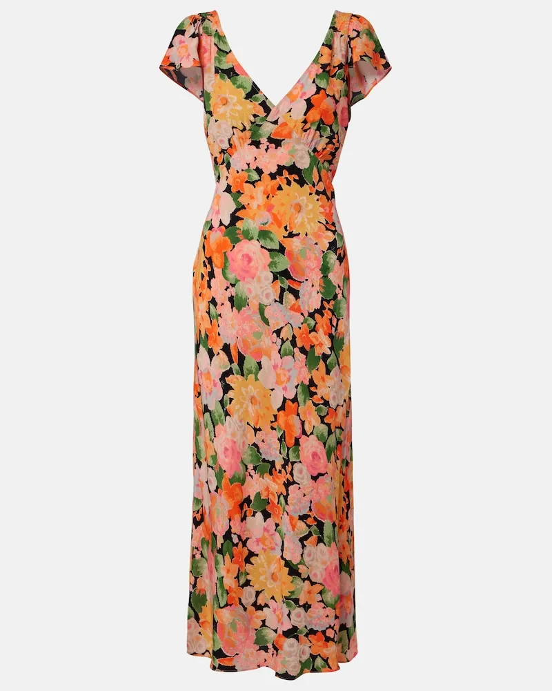 RIXO Midikleid Cathy aus Crêpe Multicolor