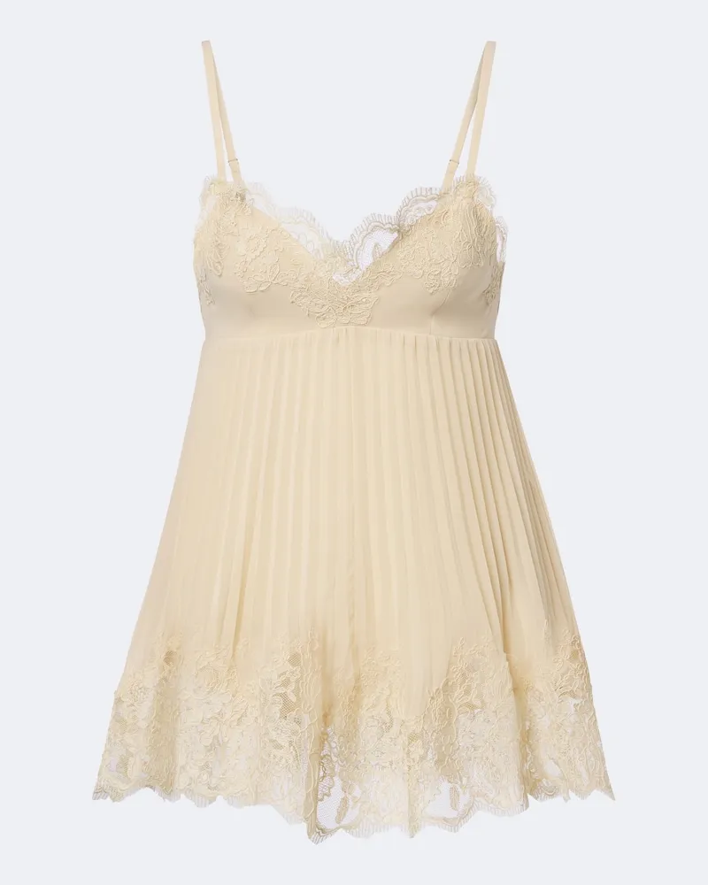 Zimmermann Top aus Chiffon mit Spitze Beige