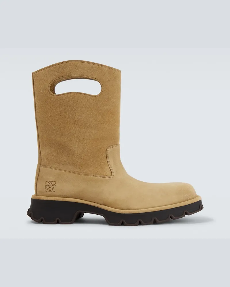 Loewe Stiefel Bobby aus Veloursleder Beige