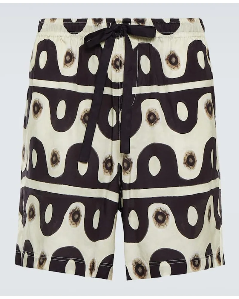 COMMAS Bedruckte Shorts aus Baumwolle Braun