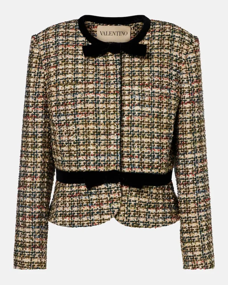 Valentino Garavani Jacke aus Tweed mit Samt Multicolor