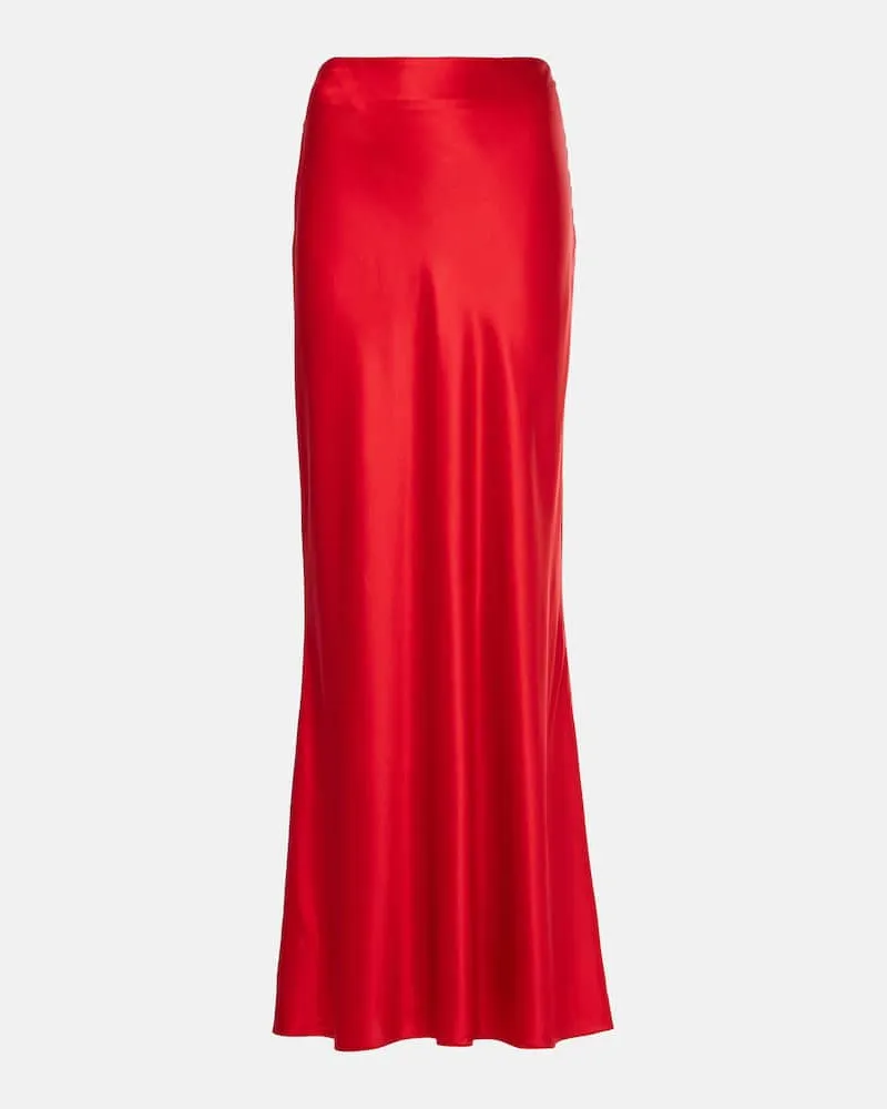 The Sei Maxirock aus Seidensatin Rot