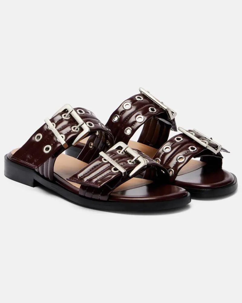 Ganni Sandalen aus Lederimitat Braun