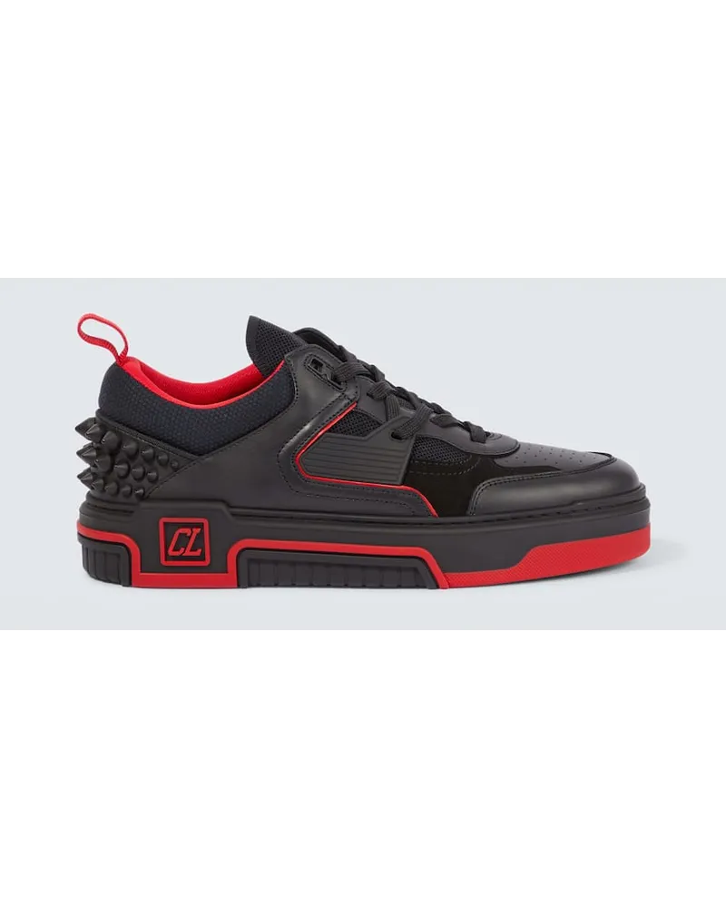 Christian Louboutin Sneakers Astroloubi aus Leder und Veloursleder Schwarz