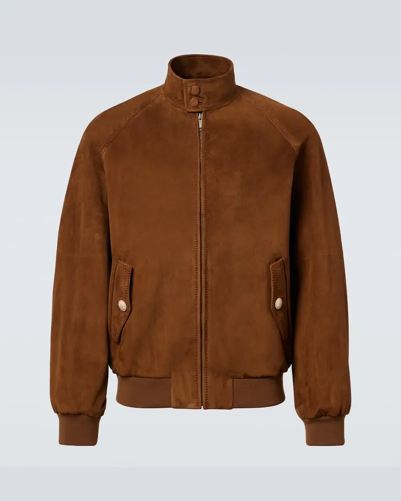 Valentino Garavani Bomberjacke aus Veloursleder Braun
