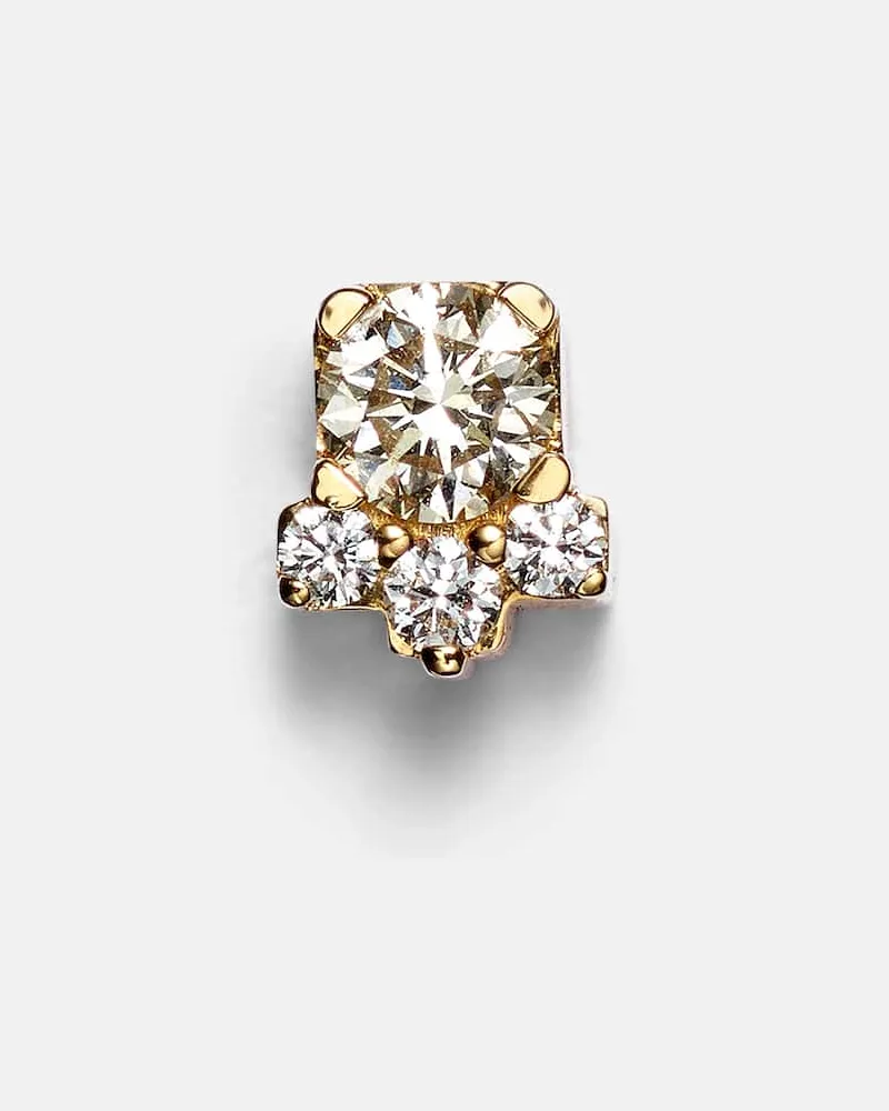 Sophie Bille Brahe Einzelner Ohrring River Trois aus 18kt Gelbgold mit Diamanten Gold